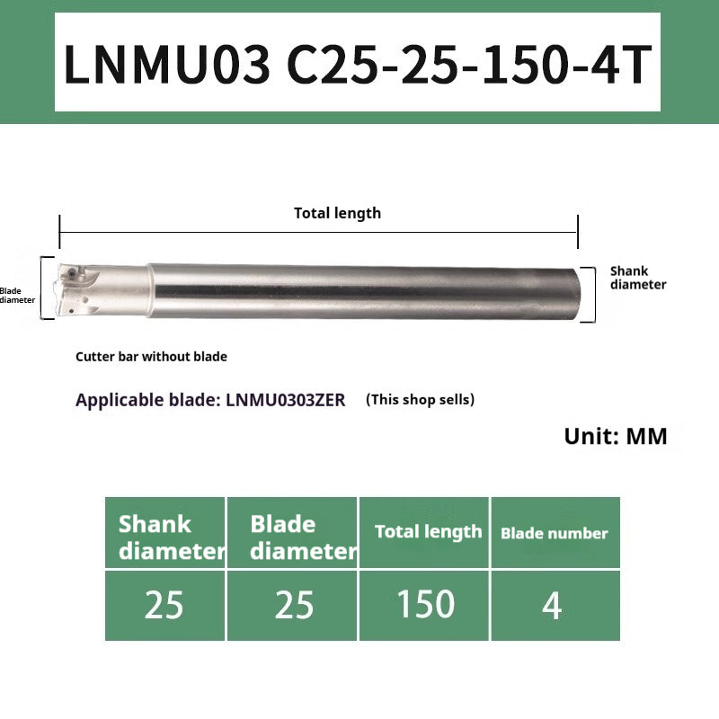 6013 CNC LNMU03 fast feed toolholder CNC machining center high efficiency fast end milling cutter disk double-sided flute milling cutter blade Shandong Denso Pricision Tools Co.,Ltd.